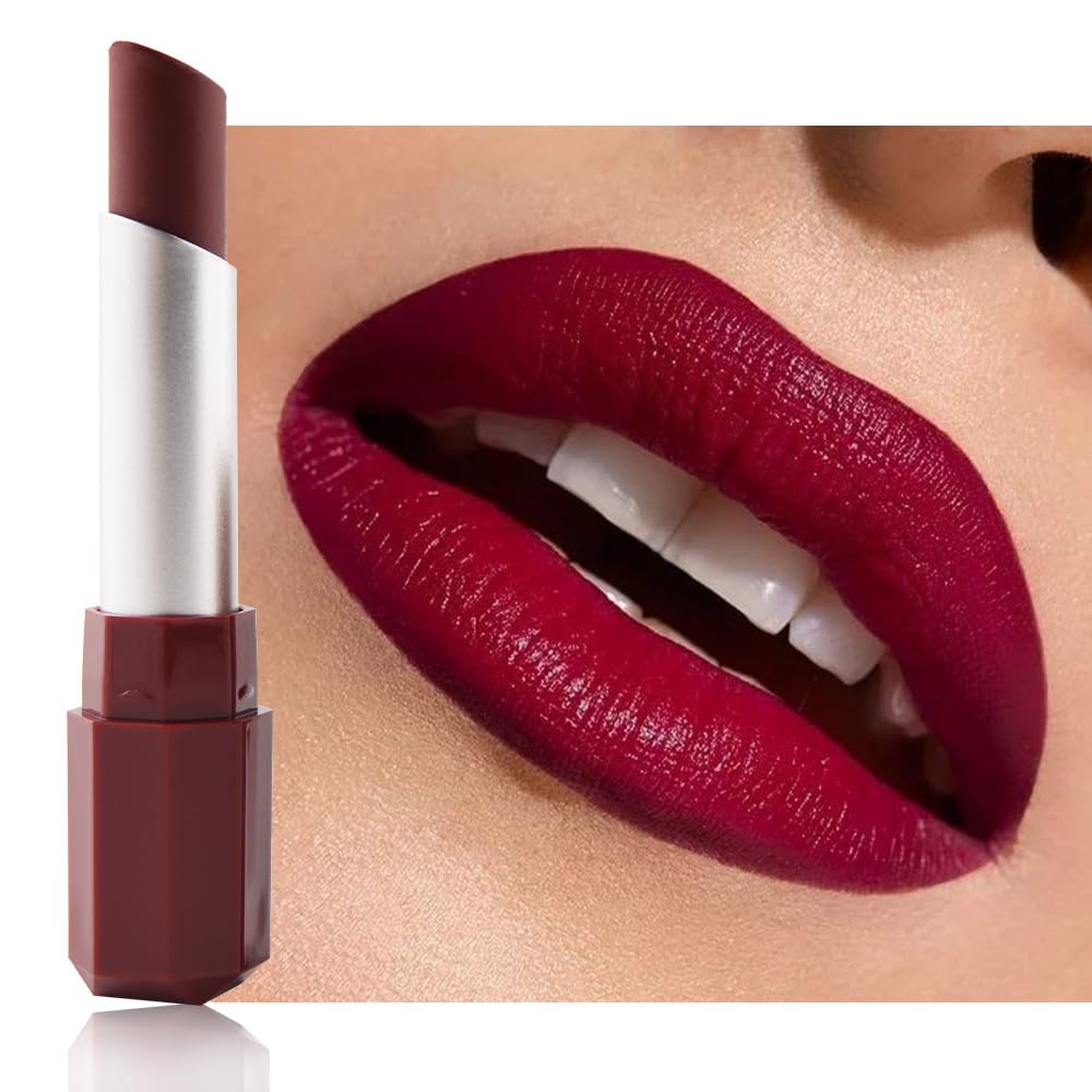 Bright Red Colored Matte Lipstick for Women - Lip Crayon & Face Paint Stick, Smooth Pigmented Everyday Wear, Younger-Looking Lip Gloss Makeup,