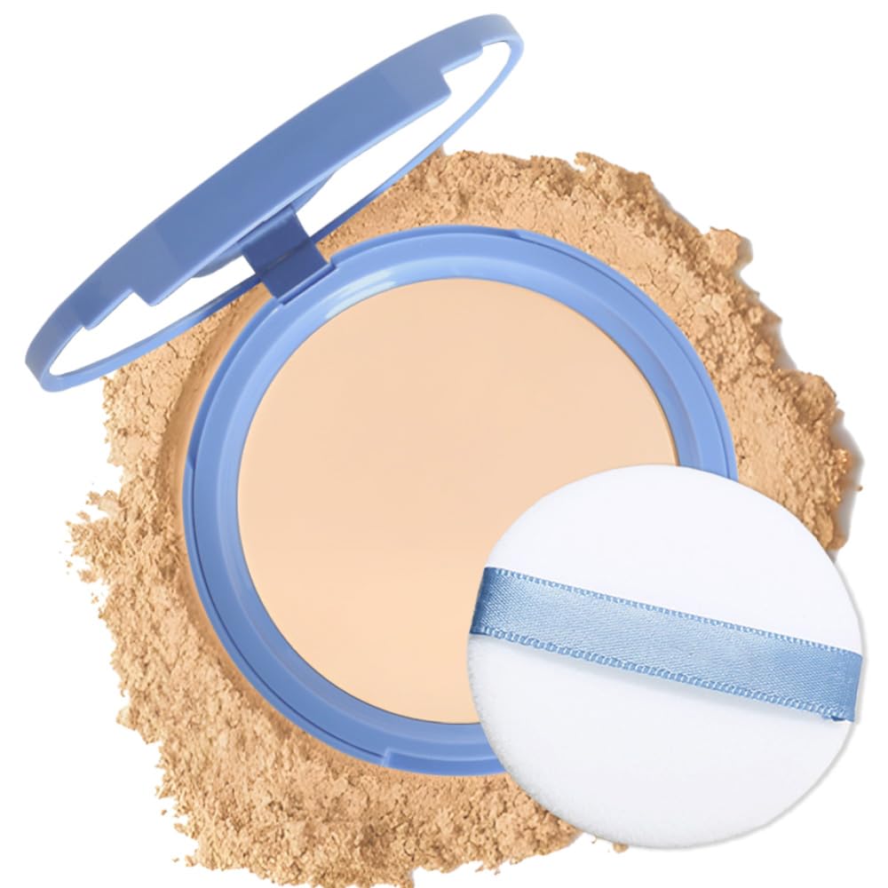 Oil Control Matte Perfection Face Powder Compact For Women, Matte Smooth Flawless Setting Powder Makeup, Waterproof Long Lasting, 0.35Oz (02 Natural Beige)