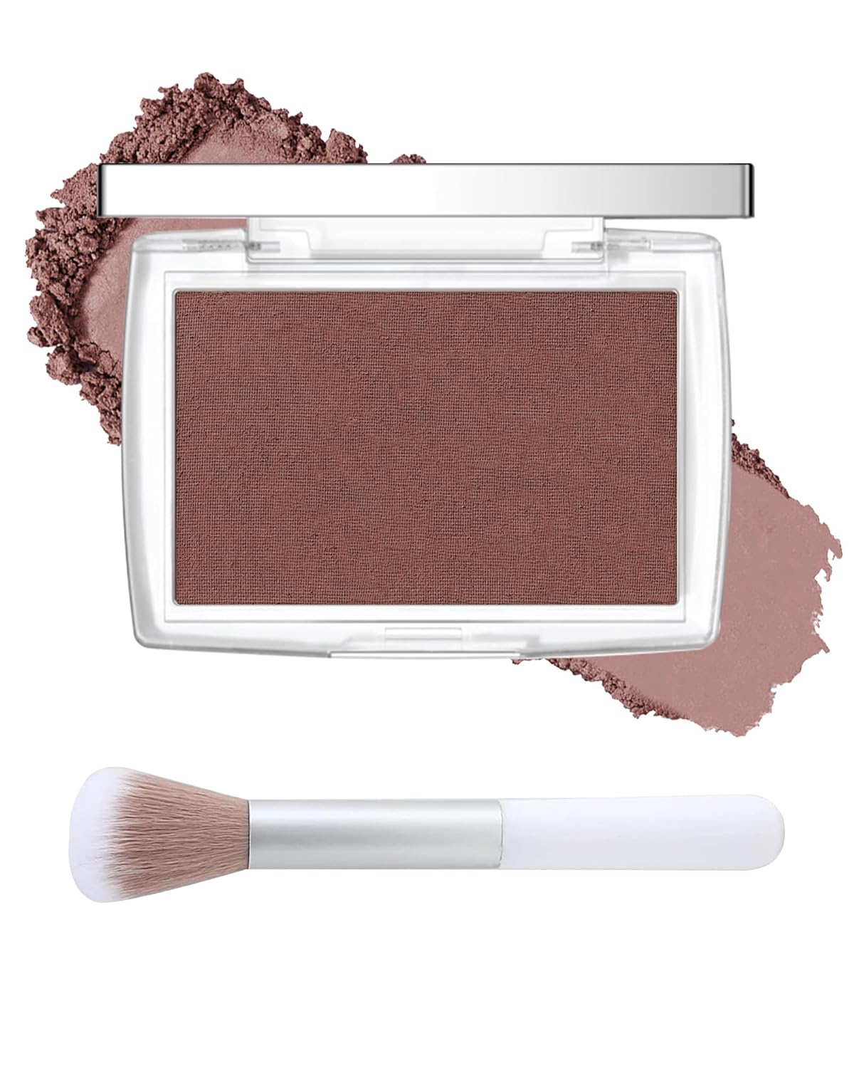 Powder Blush Palette, Matte Powder Makeup Blush for Cheeks, Natural Glow Face Blush Contour Palette, Lightweight, Smooth, Highly Pigmented Buildable Color, Long-lasting All-Day Face Enhancing-Mahogany